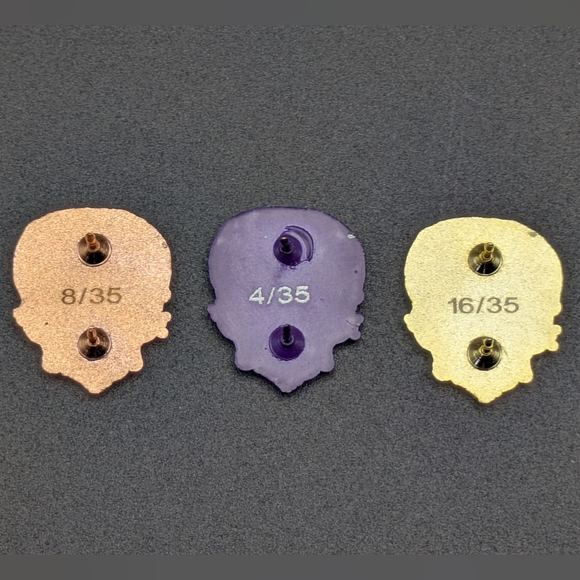 Kater The Alchemist Skull Heads Limited Edition /35 Enamel Art Pin Set LE35 Lot - Picture 2 of 3